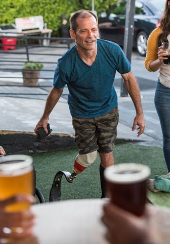 Man Playing Cornhole