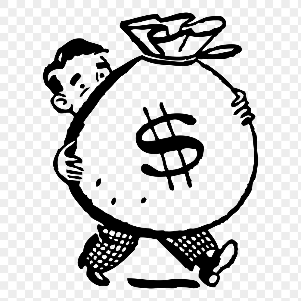 Man png carrying money bag | Free PNG - rawpixel