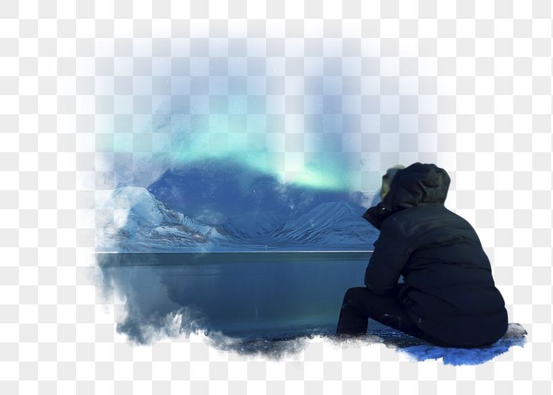 Man png watching northern lights | Free PNG - rawpixel