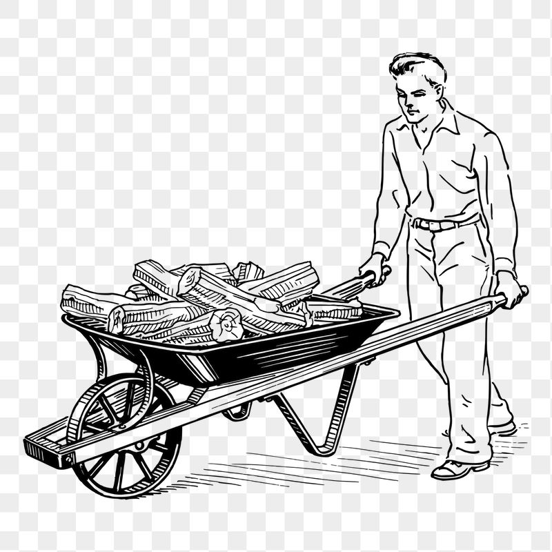 Man png with wheelbarrow sticker, | Free PNG - rawpixel