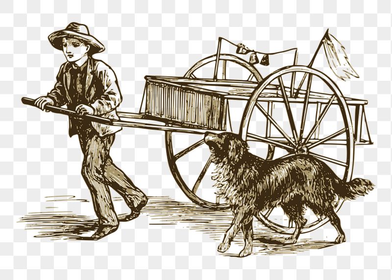 Man pulling wagon png sticker, | Free PNG - rawpixel