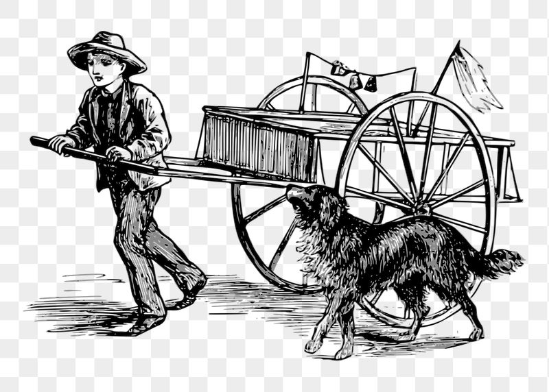 Man pulling wagon png sticker, | Free PNG - rawpixel