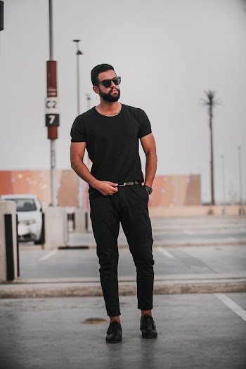Man Pure Black Attire