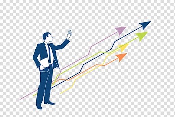 Man raising his left hand , Management Marketing Sales Business Human Resources, Growth arrow transparent background PNG clipart