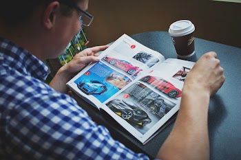 Man reading a magazine