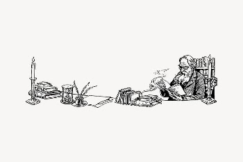 Man reading clipart, vintage illustration | Free Vector Illustration - rawpixel