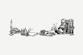 Man reading collage element, black | Free PSD Illustration - rawpixel
