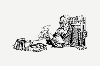 Man reading collage element, black | Free PSD Illustration - rawpixel