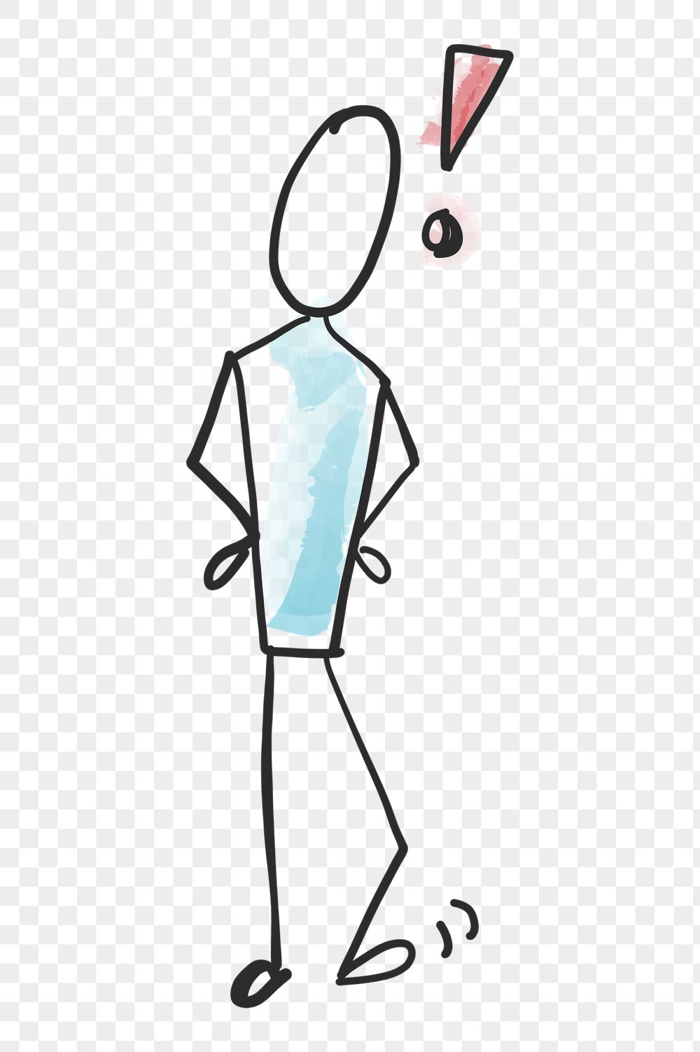Man realizing, stickman with exclamation | Free PNG - rawpixel