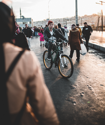 Man Riding A Bike