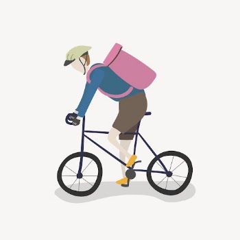 Man riding bicycle clipart, sustainable | Free Photo Illustration - rawpixel
