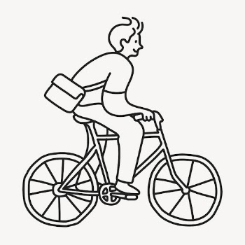Man riding bike sticker, sustainable | Free PSD Illustration - rawpixel