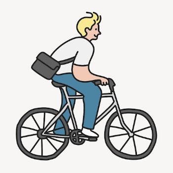 Man riding bike sticker, sustainable | Free PSD Illustration - rawpixel