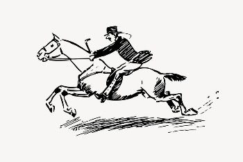 Man riding horse drawing, vintage | Free Vector Illustration - rawpixel