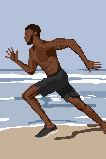 Man running at beach background, | Free Photo Illustration - rawpixel