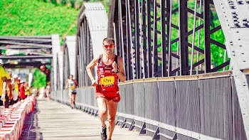 Man Running at Bridge