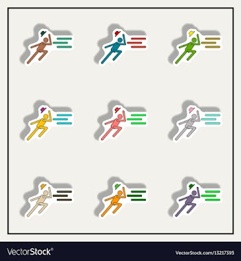 Man running in storm collection vector image