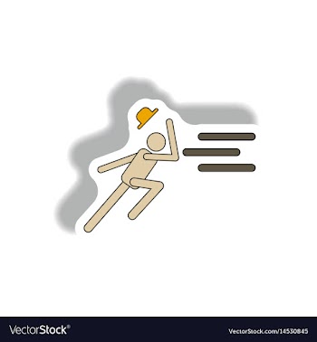 Man running in storm vector image