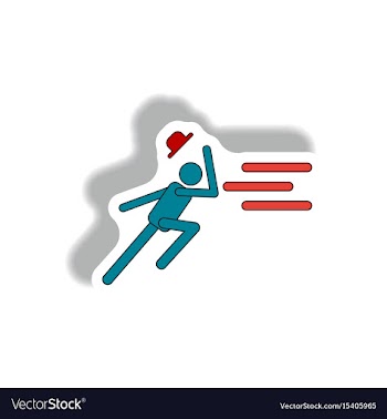Man running in storm vector image