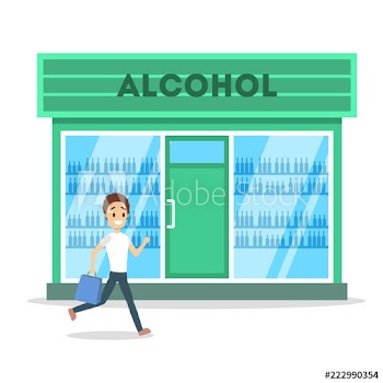Man running to the alcohol store