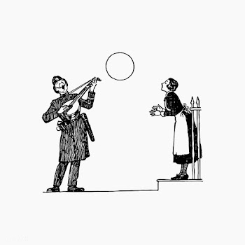 Man serenading a woman | Free stock vector - 572561