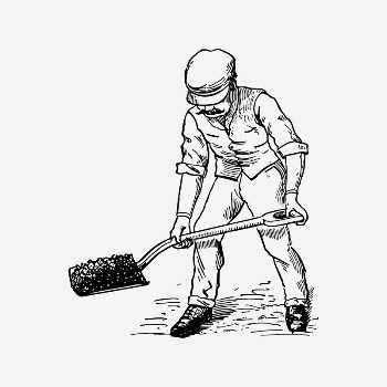 Man shoveling dirt collage element, | Free PSD Illustration - rawpixel