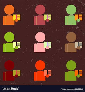 Man silhouette holding book collection vector image