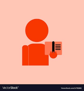 Man silhouette holding book vector image
