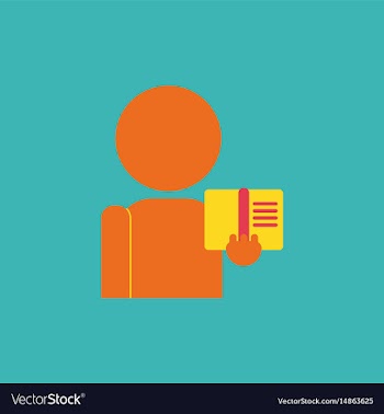 Man silhouette holding book vector image