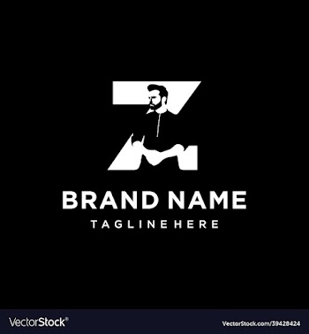 man silhouette initial letter fashion brand logo