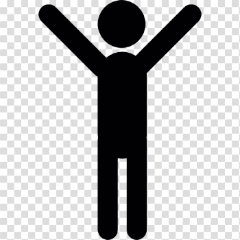 Man silhouette standing with arms up Icons | Free Download