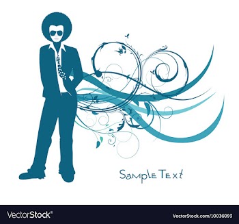 Man silhouette wiyh floral vector image