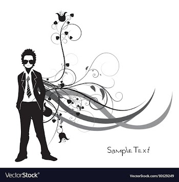Man silhouette wiyh floral vector image