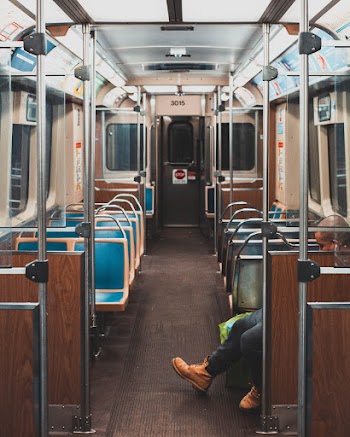 Man Sitting Alone Inside Train