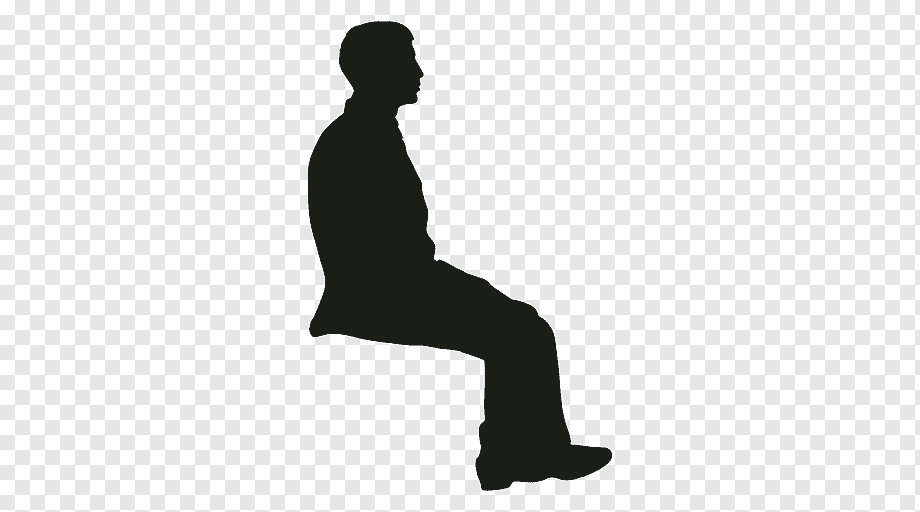 man sitting illustration, Silhouette Sitting, sitting man, physical Fitness, animals, people png