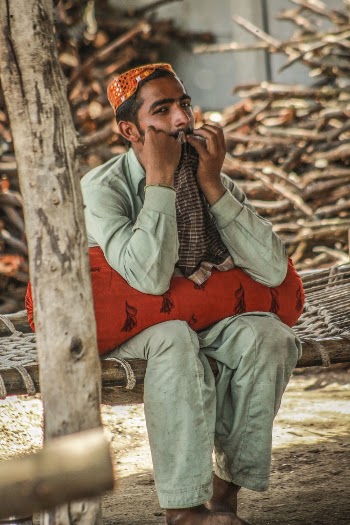 Man Sitting On A Hammock 