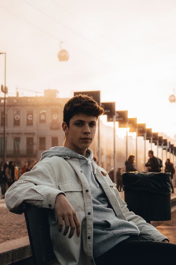 Man Sitting on Bench