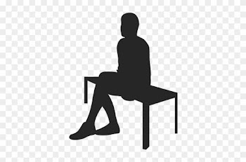 Man Sitting On Bench - People Sitting At Table Silhouette Png