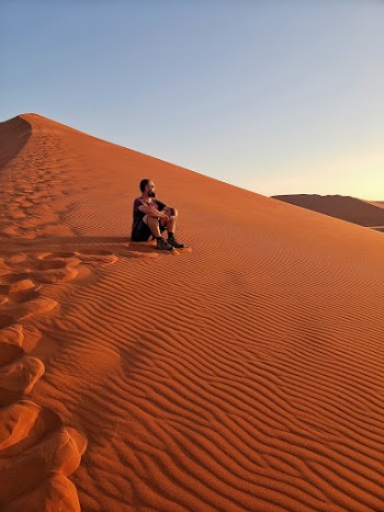 Man Sitting on Desert