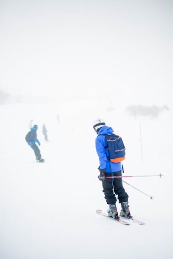 man skiing on ice