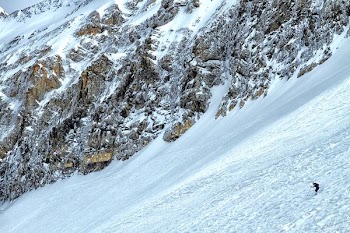 man skiing on ice