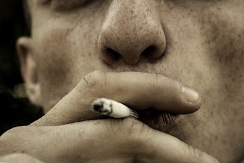 Man Smoking Cigarette