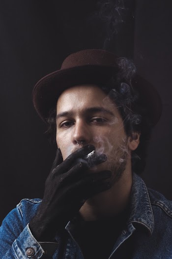 Man Smoking Cigarette