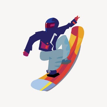 Man snowboarding, cartoon illustration vector. | Free Vector - rawpixel