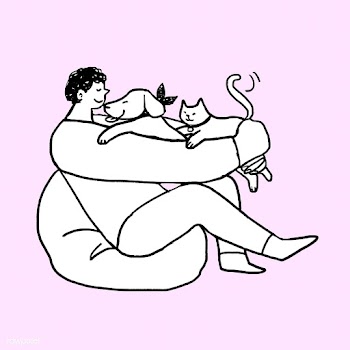 Man spending time with his pets during quarantine vector | Free  vector - 2312164