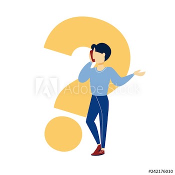 Man standing at a big question mark