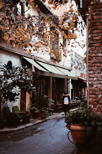 Man Standing in Middle of Alley