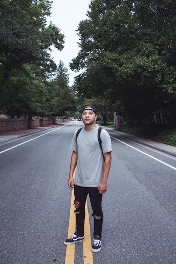 Man Standing On Middle Of The Road 