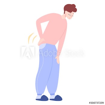 Man suffer from the pain in the back
