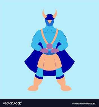 Man superhero superhero standing icon in flat vector image